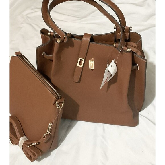 Women's Handbag 2 bags in 1, Brown - Picture 6 of 10
